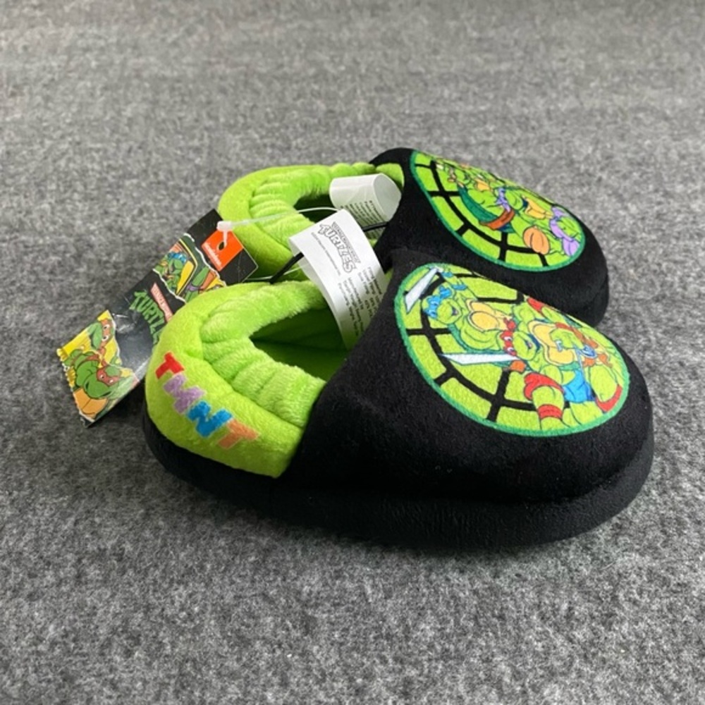 Teenage Mutant Ninja Turtles Slippers Little Boys Size 5-6 Slip On Green New